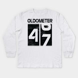 Oldometer Happy Birthday 47 Years Old Was Born In 1973 To Me You Papa Dad Mom Brother Son Husband Kids Long Sleeve T-Shirt